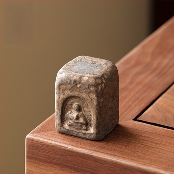 Suport mare pentru capac de ceainic din lut purpur, suport metalic pentru capac și bol ceramic antic cu capac — accesorii pentru ceremonia ceaiului