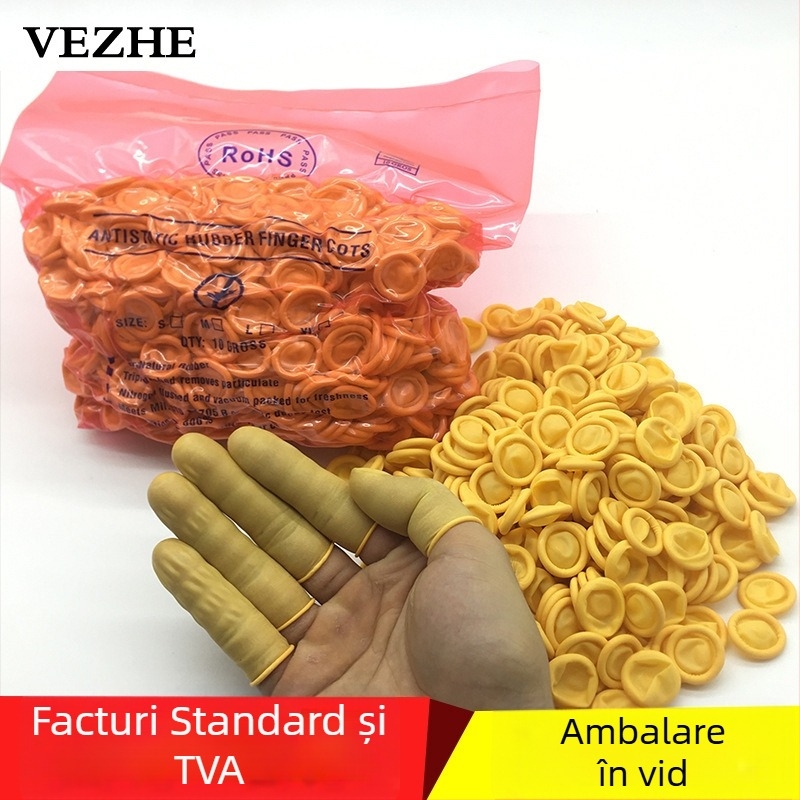 Mănușă deget din latex, de unică folosință, albă, antistatice, antiderapantă, rezistentă la uzură pentru uz industrial