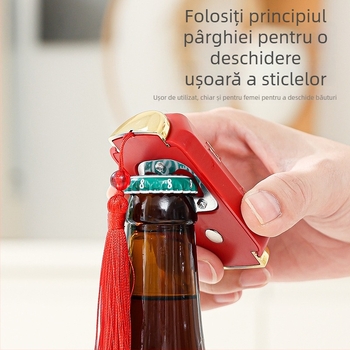 Deschizător creativ pentru bere, cu magnet de frigider norocos, pandantiv mic, deschizător de sticle multifuncțional pentru uz casnic.