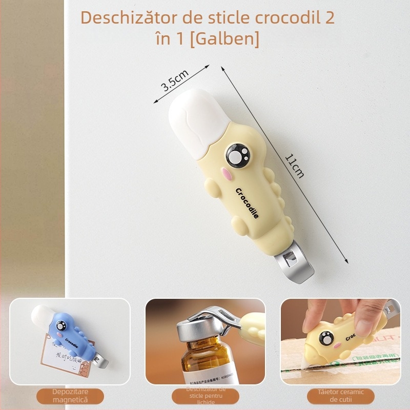 Deschizător magnetic 2-în-1 pentru sticle și cutii, economisește efort, multifuncțional, din oțel inoxidabil, portabil