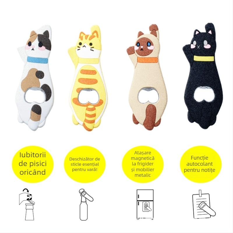 Magnet pentru frigider creativ, deschizător portabil de sticle de bere, personalizat, multifuncțional