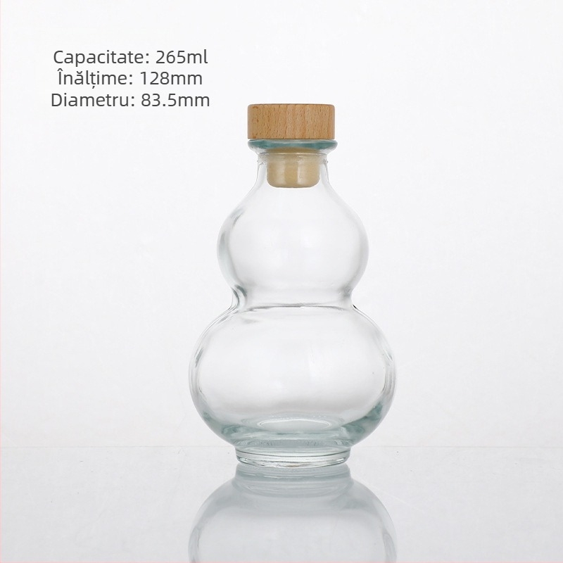 Sticlă din sticlă în formă de dovleac, 265 ml, transparentă, pentru vin de fructe