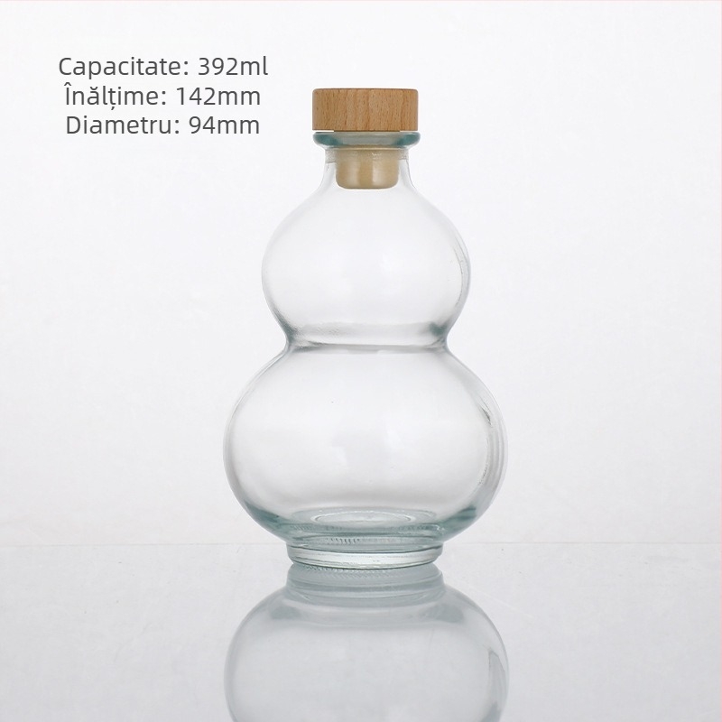 Sticlă din sticlă în formă de dovleac, 265 ml, transparentă, pentru vin de fructe