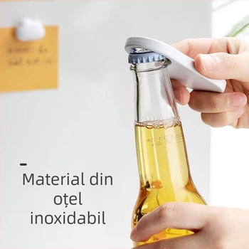 Deschizător magnetic pentru sticle – unelte de bucătărie multifuncționale pentru bere și conserve, potrivit pentru sticle mari și mici, priză antiderapantă și dispozitiv de înșuruit capacele