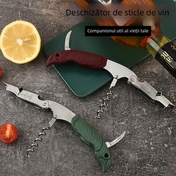 Deschizător de sticle din oțel inoxidabil, multifuncțional, în formă de cal de mare, pentru vin și bere