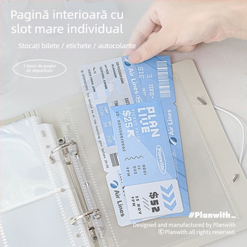 RosyPosy Planwith Buckle – Album pentru carduri cu capacitate mare, pagini detașabile, 25 pagini, pentru carduri și bilete