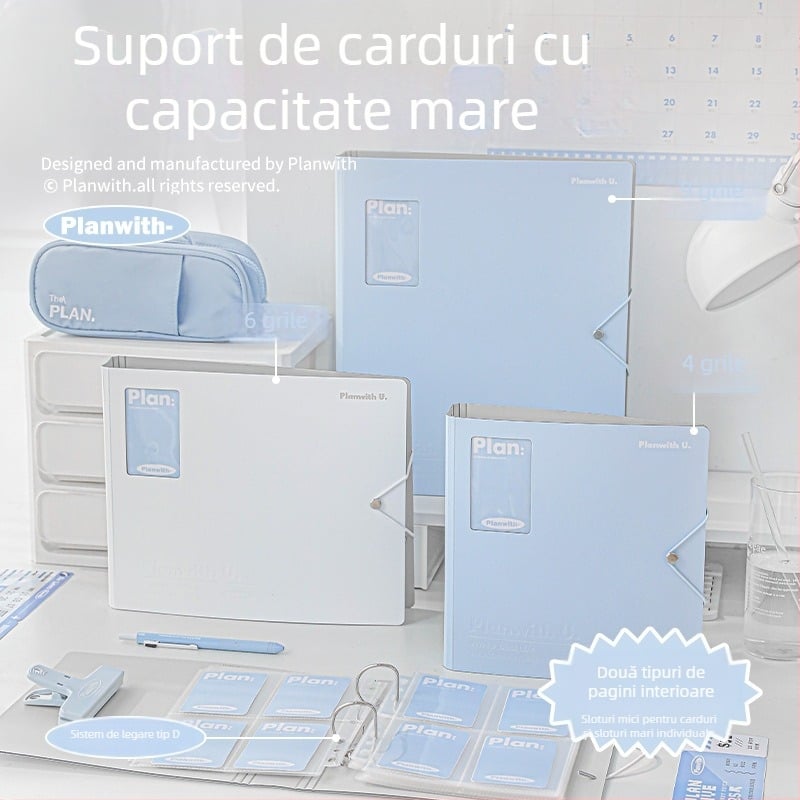 RosyPosy Planwith Buckle – Album pentru carduri cu capacitate mare, pagini detașabile, 25 pagini, pentru carduri și bilete
