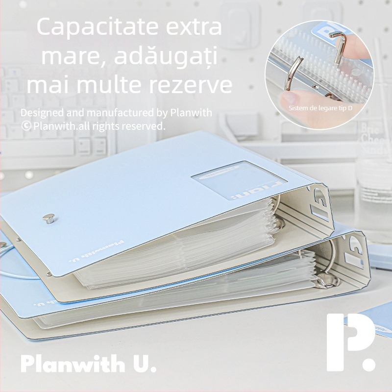 RosyPosy Planwith Buckle – Album pentru carduri cu capacitate mare, pagini detașabile, 25 pagini, pentru carduri și bilete