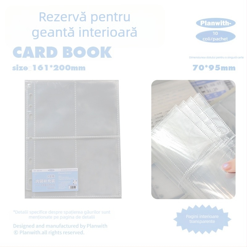RosyPosy Planwith Buckle – Album pentru carduri cu capacitate mare, pagini detașabile, 25 pagini, pentru carduri și bilete