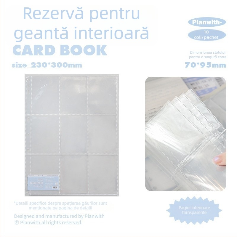 RosyPosy Planwith Buckle – Album pentru carduri cu capacitate mare, pagini detașabile, 25 pagini, pentru carduri și bilete