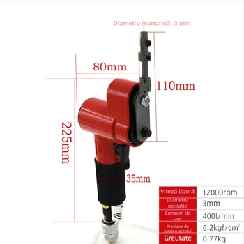 FS30 șlefuitor pneumatic cu mișcare reciprocă pentru polizare în spații înguste, suport tip deget pentru șmirghel