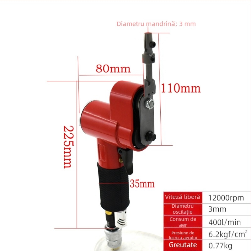 FS30 șlefuitor pneumatic cu mișcare reciprocă pentru polizare în spații înguste, suport tip deget pentru șmirghel