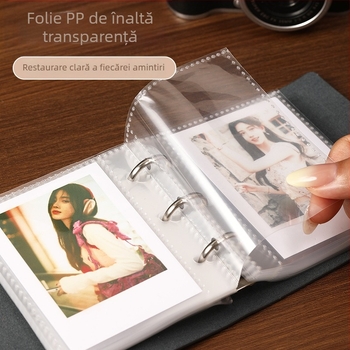 Album retro cu pagini detașabile, capacitate mare pentru fotografii Polaroid, album DIY pentru carduri de călătorie de 3 inci