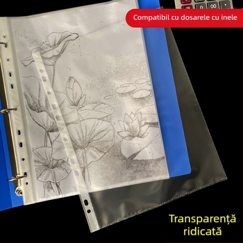 Meiluo dosar transparent PVC cu 11 găuri pentru A4 — dosar impermeabil pentru documente cu inserare de pagini