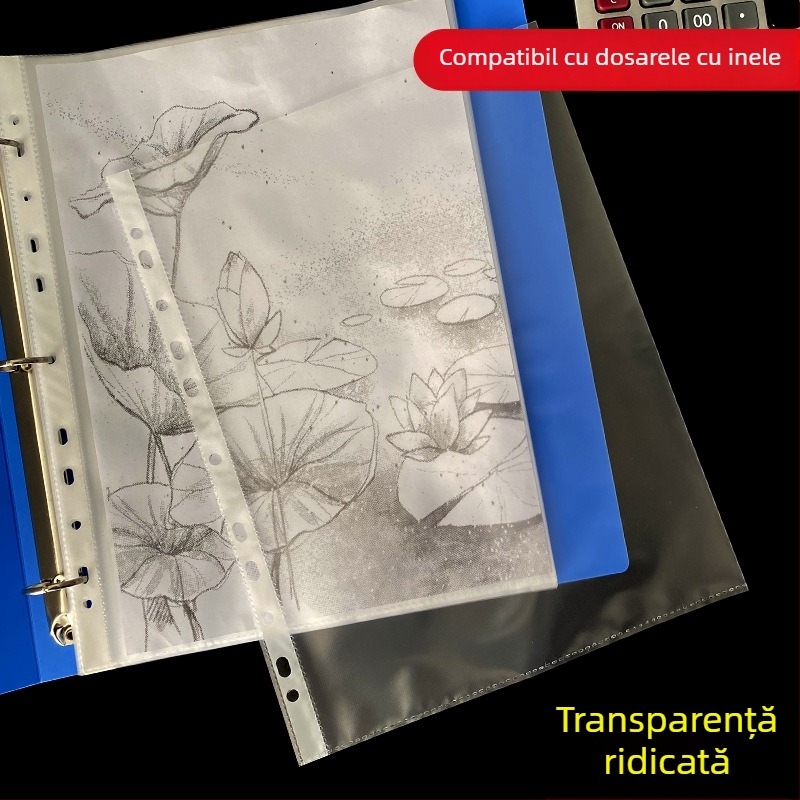 Meiluo dosar transparent PVC cu 11 găuri pentru A4 — dosar impermeabil pentru documente cu inserare de pagini