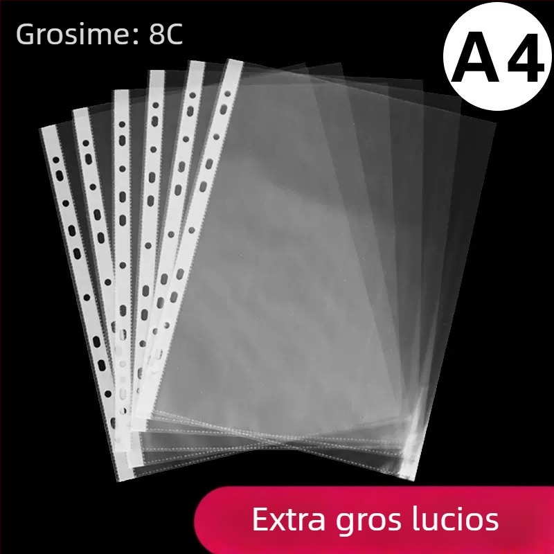 Meiluo dosar transparent PVC cu 11 găuri pentru A4 — dosar impermeabil pentru documente cu inserare de pagini
