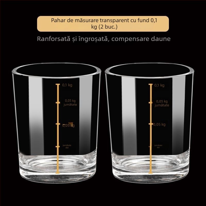 Set de pahare din cristal pentru băuturi spirtoase, cu suport din lemn, pentru uz casnic, cu scară de măsurare, ambalaj cadou