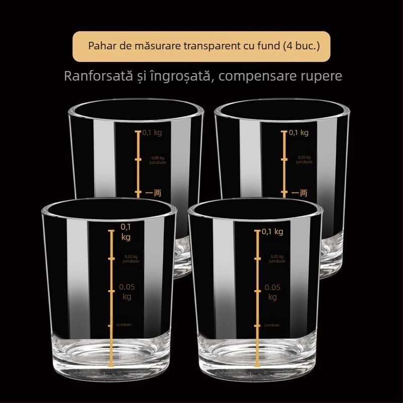 Set de pahare din cristal pentru băuturi spirtoase, cu suport din lemn, pentru uz casnic, cu scară de măsurare, ambalaj cadou