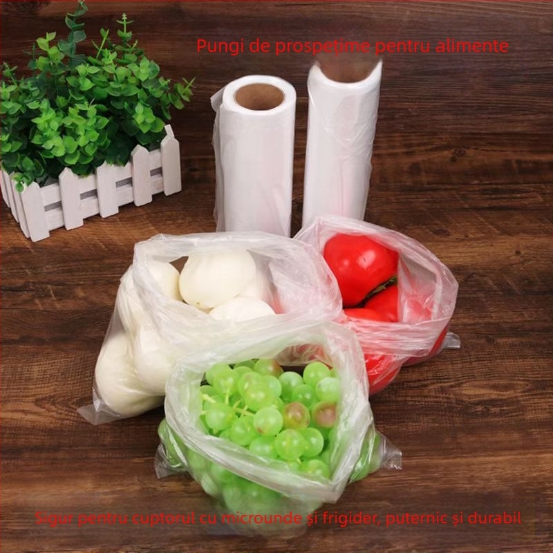 Pungi de păstrare a prospețimii cu inimă albastră, pungi din plastic alimentar pentru uz casnic, sigure pentru frigider și congelator, rezistente la temperaturi ridicate, îngroșate