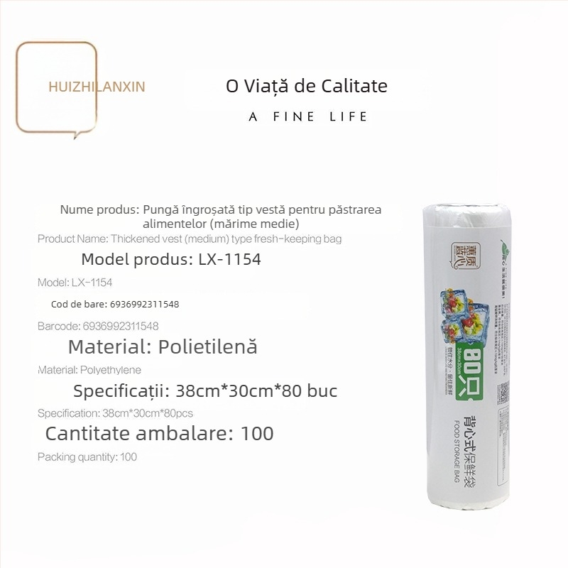 Pungi de păstrare a prospețimii cu inimă albastră, pungi din plastic alimentar pentru uz casnic, sigure pentru frigider și congelator, rezistente la temperaturi ridicate, îngroșate