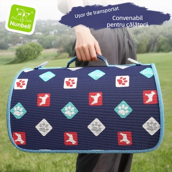 Geantă de transport din nylon pentru pisici și câini, carrier portabil, respirabil, cu curea pe umăr