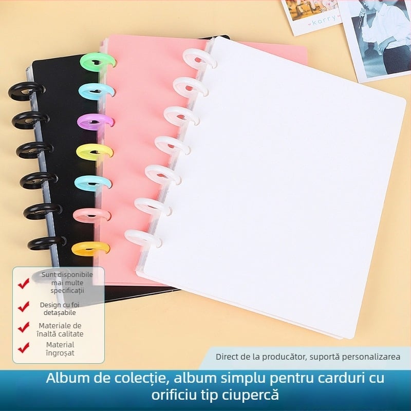 A4 My Little Pony album foto cu 4 cadrane, foi detașabile, stil Polaroid, 20 pagini, 20×16 cm