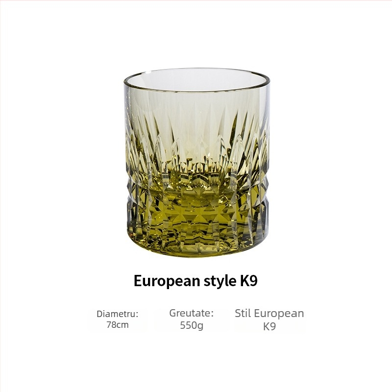 Pahar de whisky în stil european, cristal K9, pahar elegant pentru uz casnic