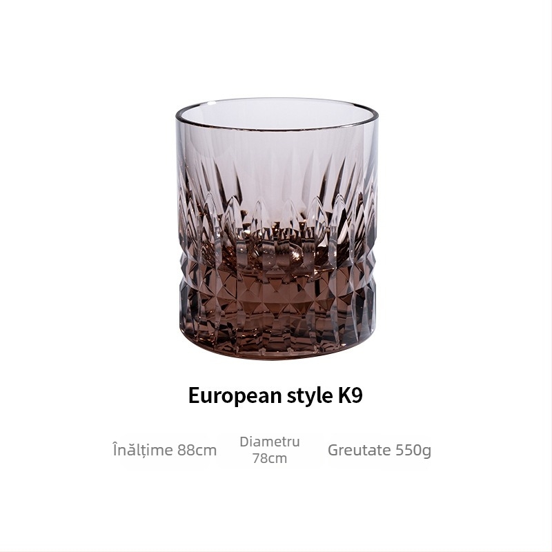 Pahar de whisky în stil european, cristal K9, pahar elegant pentru uz casnic