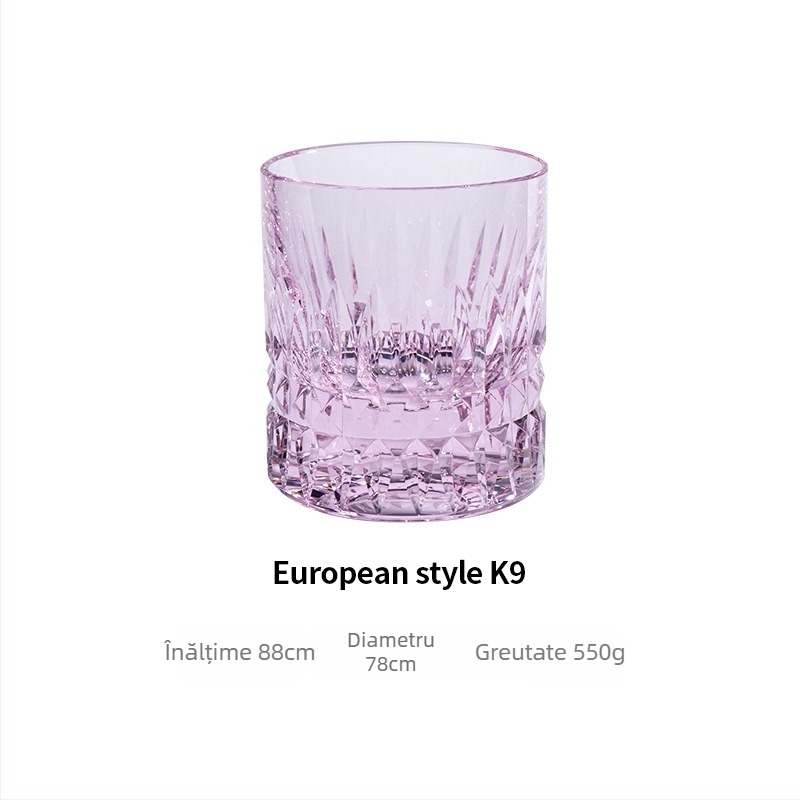 Pahar de whisky în stil european, cristal K9, pahar elegant pentru uz casnic