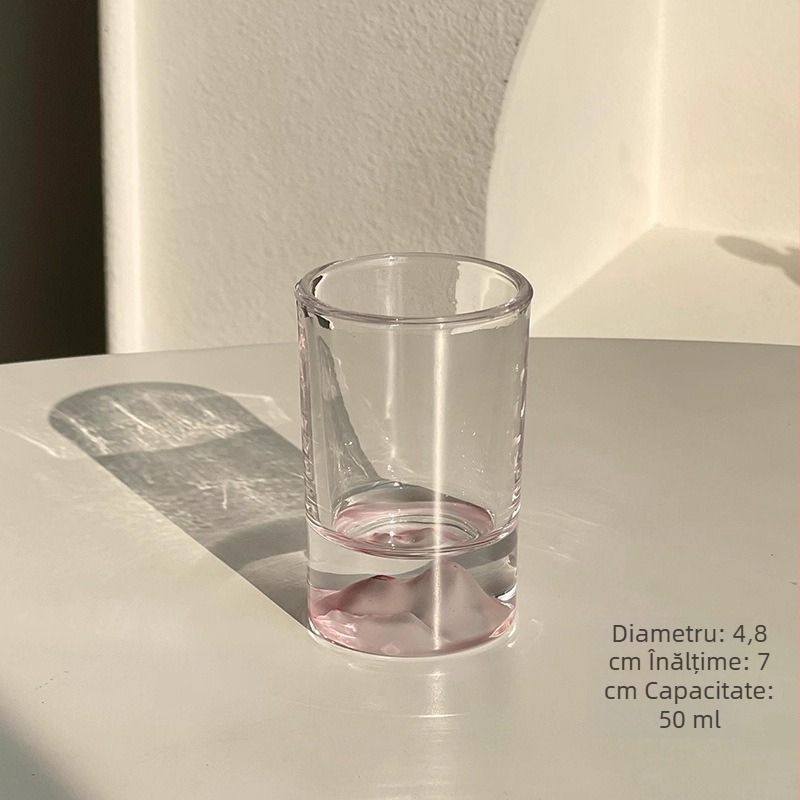 Pahar din sticlă Pink Mountain, 100 ml, bar de acasă premium