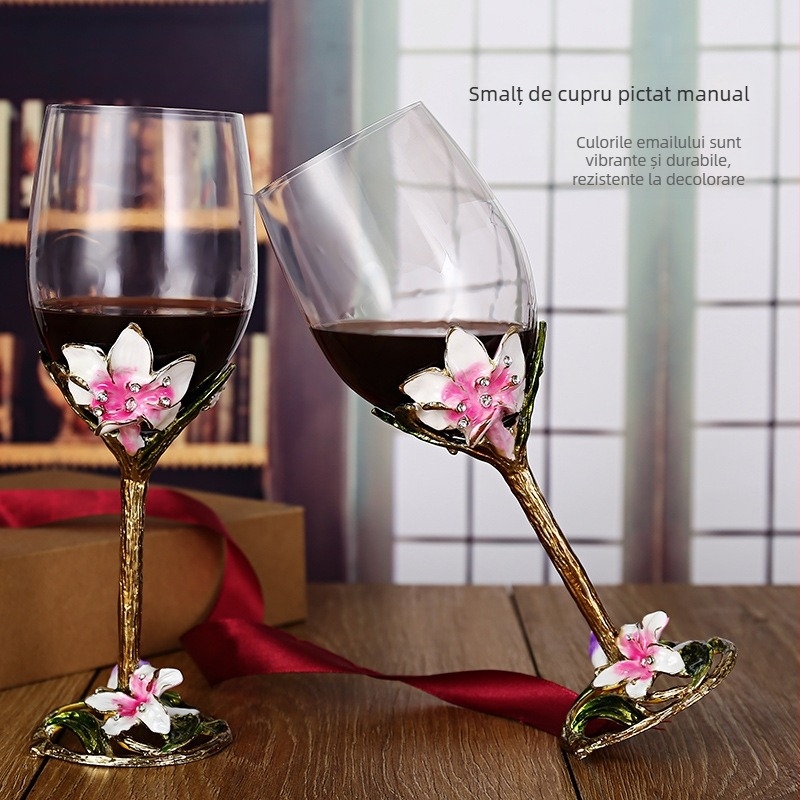 Pahar de vin roșu din sticlă de cristal, picior înalt, ediție de lux, ustensile de vin premium pentru uz casnic