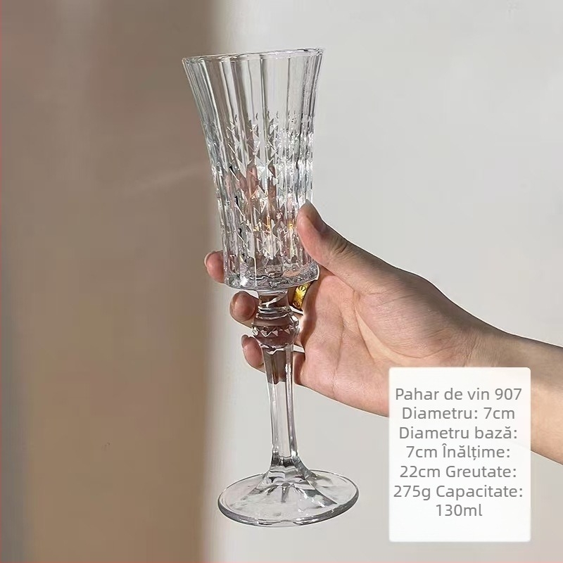 Pahar de șampanie în stil franțuzesc, pahar de vin roșu de înaltă calitate, design retro inspirat de palat pentru uz casnic
