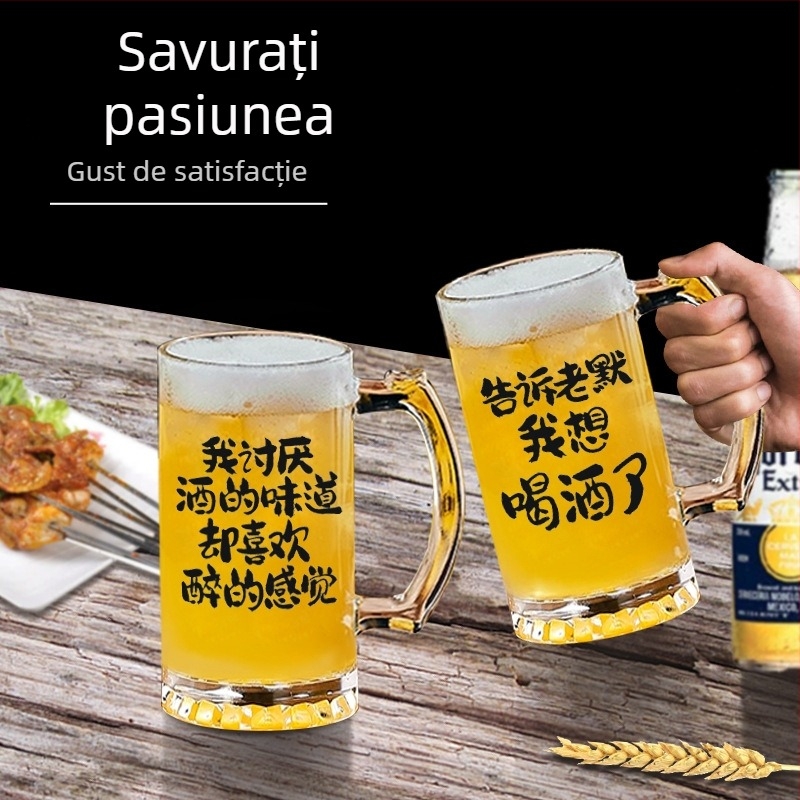 Cană de bere din sticlă, 500 ml, pentru tarabele de grătar și restaurante, bere artizanală