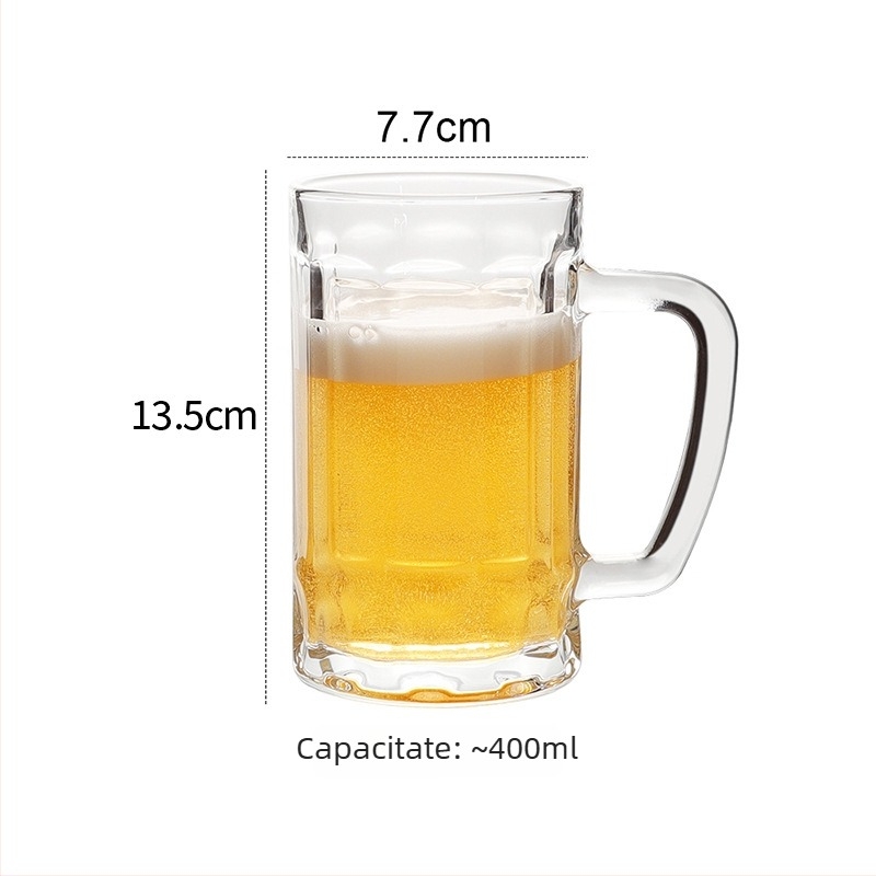 Cană de bere din sticlă, 500 ml, pentru tarabele de grătar și restaurante, bere artizanală