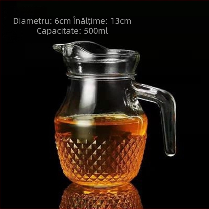 Decantator din sticlă groasă pentru vin roșu și băuturi spirtoase, robinet cu gură de rață, 500 ml