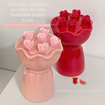 Set de furculițe din ceramică pentru fructe, pentru uz casnic, stil Nordic, cutie cadou portabilă pentru ceaiul de după-amiază