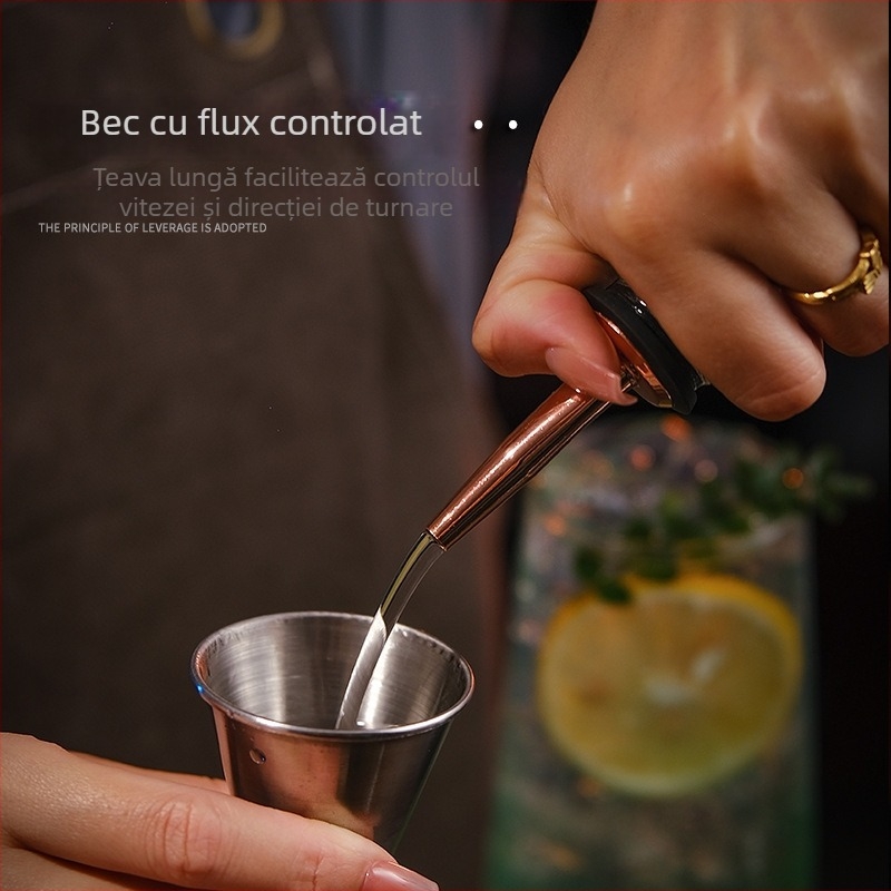 Distribuitor din oțel inoxidabil cu flux reglabil; turnător pentru vin și ulei, dop de sticlă și dop pentru cocktail
