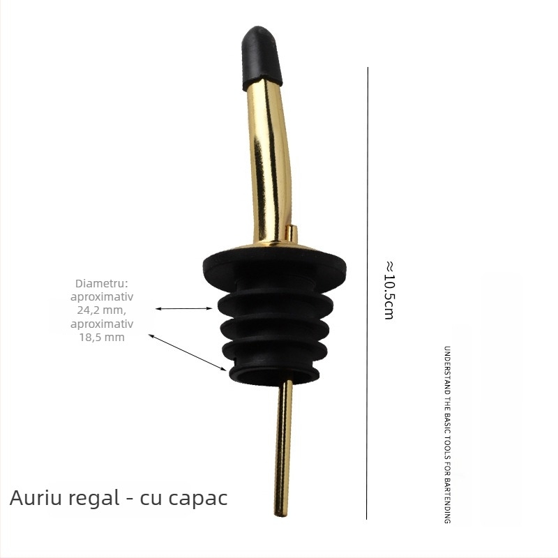 Distribuitor din oțel inoxidabil cu flux reglabil; turnător pentru vin și ulei, dop de sticlă și dop pentru cocktail