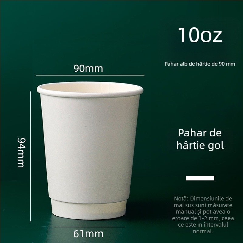 Cupe de hârtie cu logo personalizat pentru băuturi calde și reci, izolație cu pereți dubli, rezistență la temperaturi înalte, 601–700 ml, pachet de 1000 bucăți