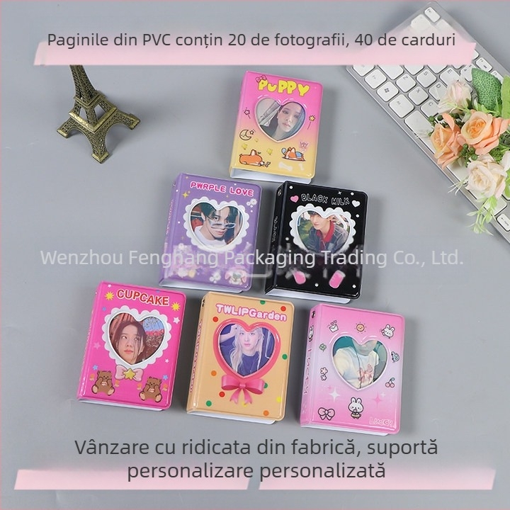 Album foto desen animat de 3 inci, cu pagini pentru o singură cartelă, compact pentru fotografii Instax