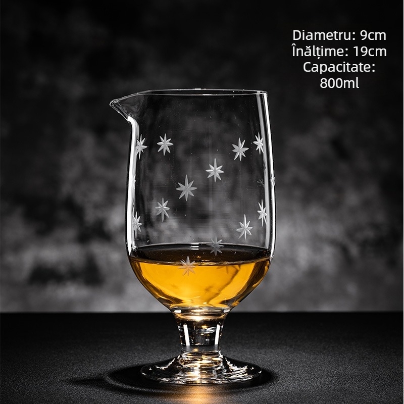 Pahar înalt din cristal, stil japonez, pentru amestecarea cocktailurilor