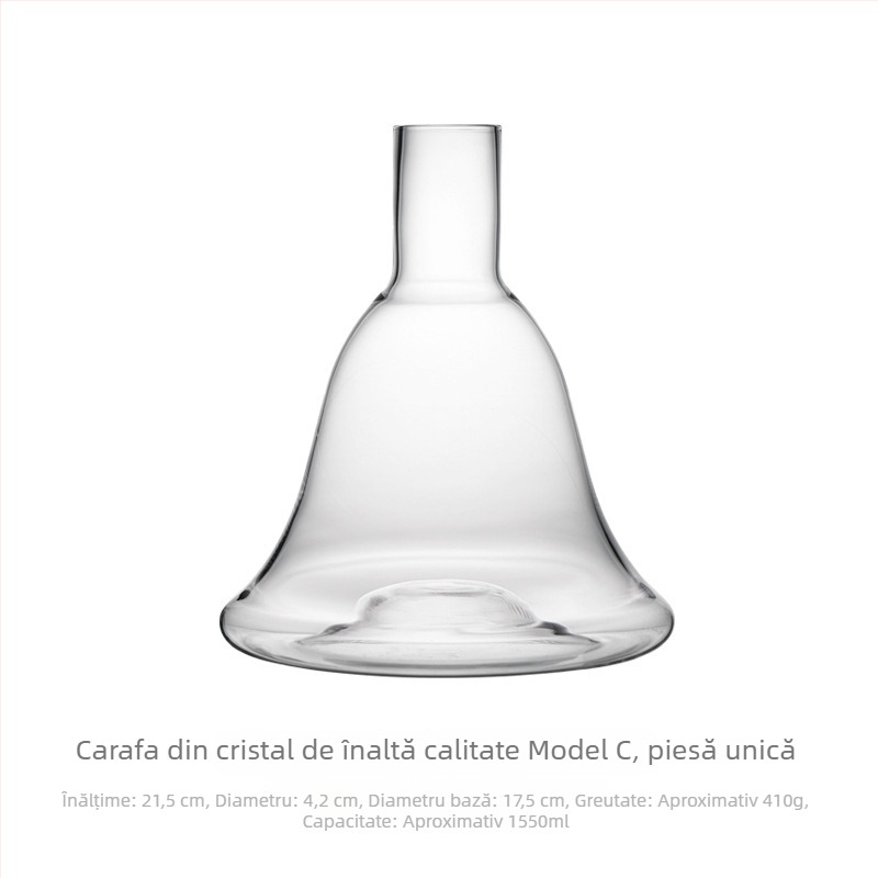 Decantor de vin din cristal fără plumb, transparent