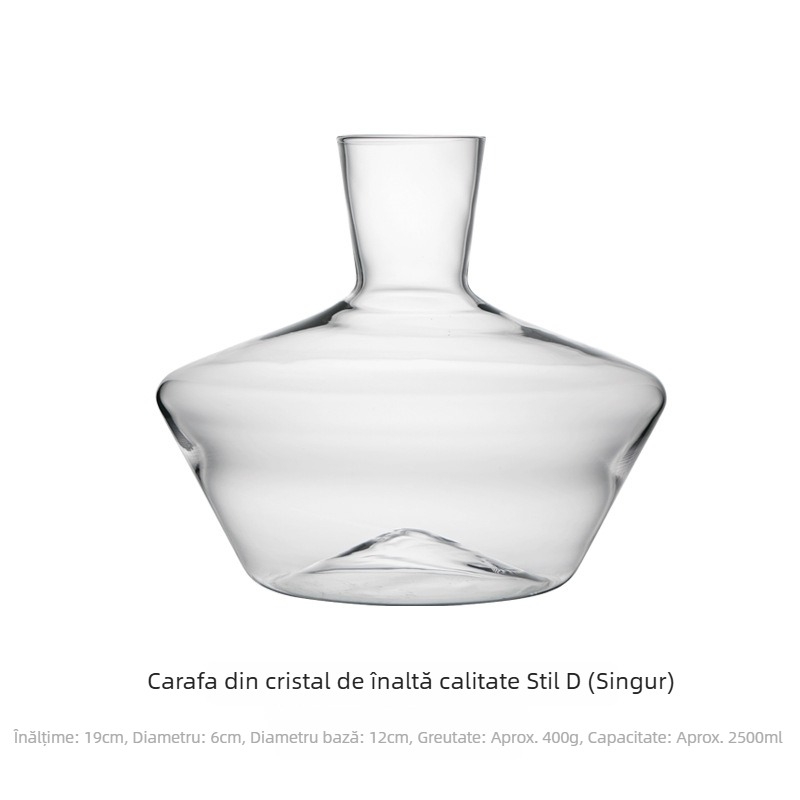 Decantor de vin din cristal fără plumb, transparent