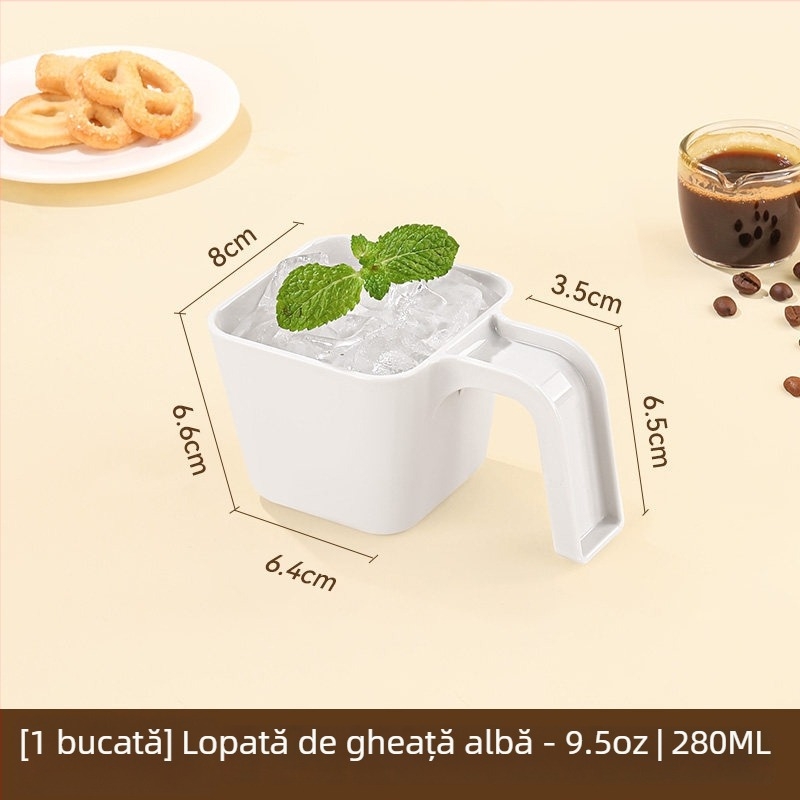 Lingură de plastic pentru gheață, pătrată, în stil Starbucks Frappuccino, pentru cafenele și magazine de ceai cu lapte, uz comercial, întărită și durabilă.