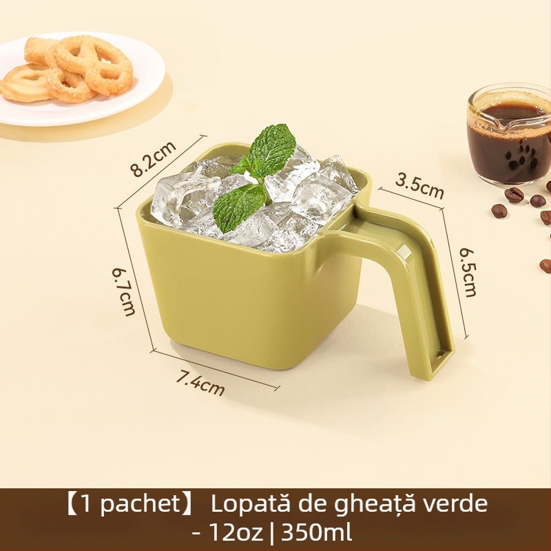 Lingură de plastic pentru gheață, pătrată, în stil Starbucks Frappuccino, pentru cafenele și magazine de ceai cu lapte, uz comercial, întărită și durabilă.