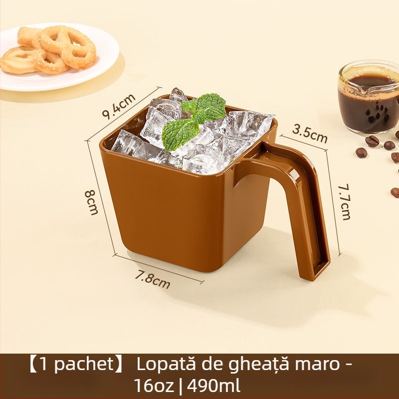 Lingură de plastic pentru gheață, pătrată, în stil Starbucks Frappuccino, pentru cafenele și magazine de ceai cu lapte, uz comercial, întărită și durabilă.