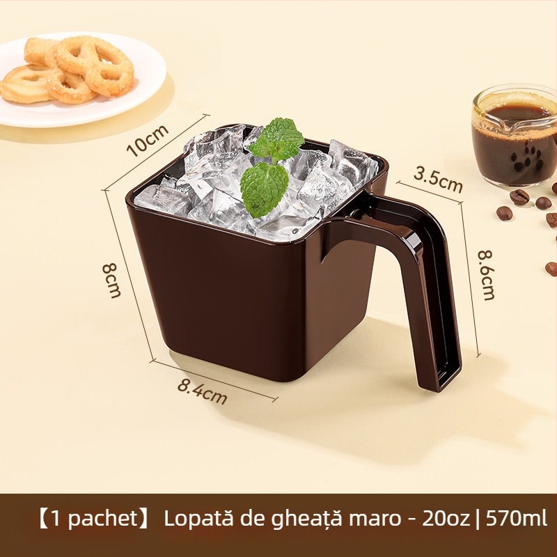 Lingură de plastic pentru gheață, pătrată, în stil Starbucks Frappuccino, pentru cafenele și magazine de ceai cu lapte, uz comercial, întărită și durabilă.