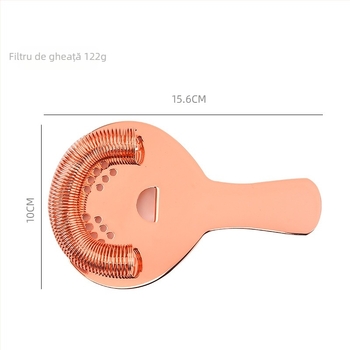 Filtru de gheață din oțel inoxidabil, formă semicirculară, pentru cocktailuri, filtru Hawthorne pentru gheață, accesoriu pentru shaker pentru uz casnic
