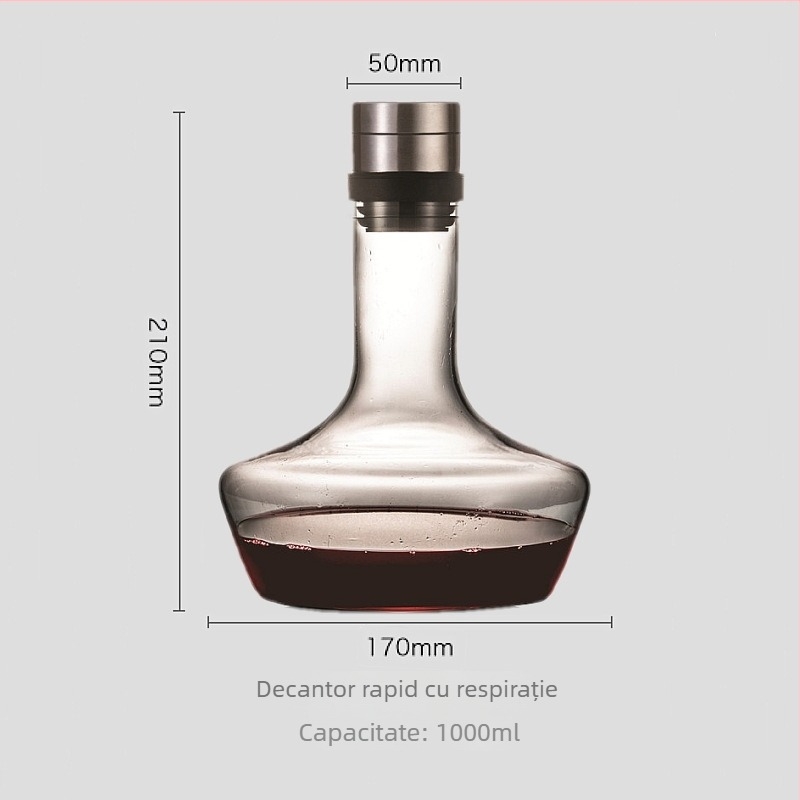 Decantor din cristal fără plumb, stil european, pentru aerare rapidă a vinului