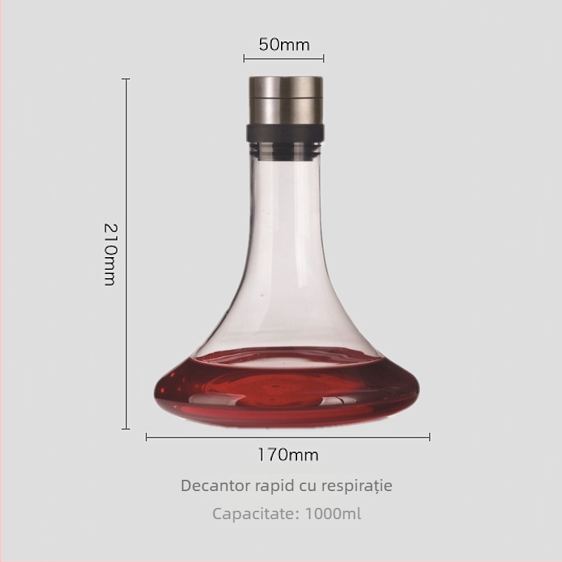 Decantor din cristal fără plumb, stil european, pentru aerare rapidă a vinului